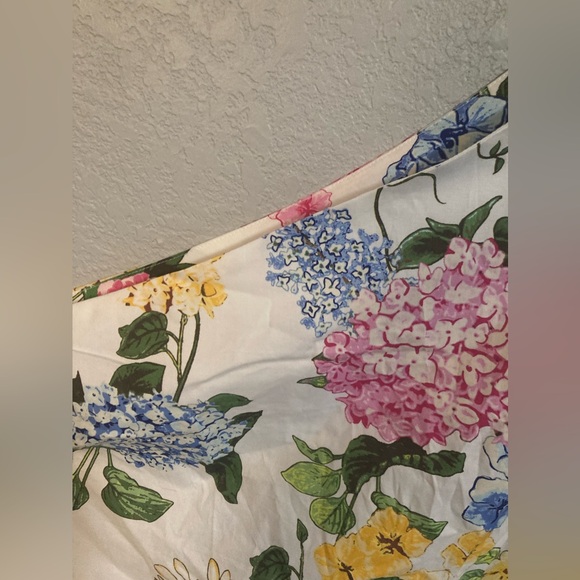 🟡🔵 Plus One Shoulder Puff Sleeve Hydrangea Top🔵🟡NWT XXL NEW YORK & COMPANY - Picture 8 of 10